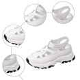 thumbnail image 6 of Rokment Women's Chunky Platform Gladiator Walking Sandals Fashion Casual Leather Closed Toe Height Increasing Wedge Non Slip Sneakers Work Shoes for Spring Summer Fall White Size 9, 6 of 9