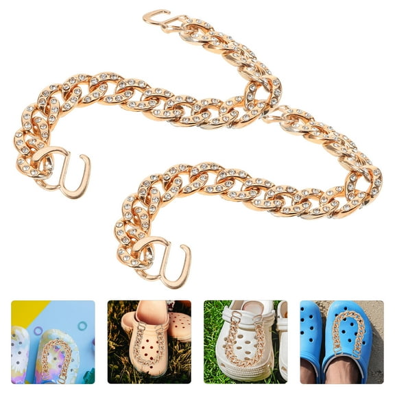 OUNONA 2Pcs Rose Shoe Chains DIY Stylish Lightweight Decorative Accessory for Sandals