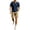 Navy, variant on hotojiny Summer Golf Sets for Men Stylish Button Collared Plaid Shirt with Shorts Set Breathable Short Sleeve 2 Piece Outfits(White,X-Large)