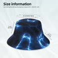 thumbnail image 3 of Yiaed Blue Lightning Print Reflective Stripe Bucket Hat Unisex Funny Outdoor Fisherman Cap Beach Sun Hat, 3 of 5