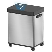 13.2 Gallon Automatic Sensor Trash Can with Odor Control & Wheels,50 Liter Stainless Steel Garbage Bin with Soft-Closing & Stay Open Lid