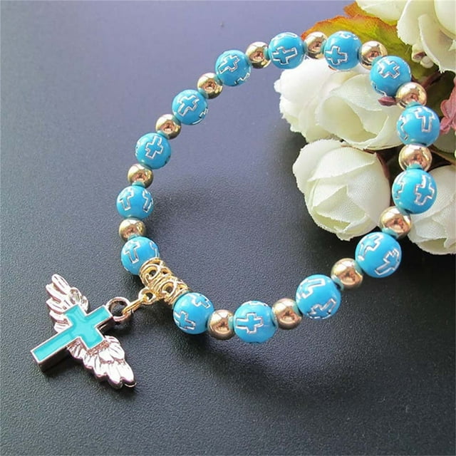 Regalos para las Mujeres Pulsera de Cuentas de las Mujeres, Pulsera de Cuentas Blancas Elásticas, Pulsera de Ala de Ángel, Joyería Terapéutica, Regalos para Adolescentes Y Niñas Regalos de Ángel para