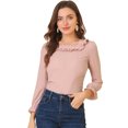 thumbnail image 1 of INSPIRE CHIC Women's Elegant Ruffle Square Neck Puff Long Sleeve Chiffon Blouse Top, 1 of 6