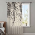 thumbnail image 4 of Beige Black Branches Sheer Curtains 63 Inches Long, Botanical Dead Tree Birds Light Filering Curtains, Breathable Simi Curtain Privacy Drapes for Living Room Bedroom Lightweight Window Treatment, 4 of 9