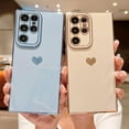 thumbnail image 6 of Compatible with Samsung Galaxy S23 Ultra 5g 6.8" Phone Case Luxury Plating Cute Love Heart Cover Full Camera Protection Soft Silicone Shockproof Bumper with Side Hearts Pattern (Blue), 6 of 11