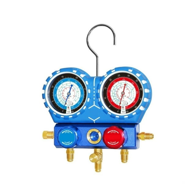 Refrigerant Manifold Gauge Air Condition Refrigeration Set Air Conditioning Tools With Hose And Hook For R12 R22 R410A R134A