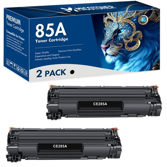 True Image 2-Pack Compatible Toner Cartridge for HP CE285A 85A for Work with HP LaserJet Pro P1100 P1102WHP M1132 M1130 M1210 M1212NF M1217NFW Printer (Black)