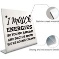 thumbnail image 3 of Letrero de acero inoxidable para decoración de escritorio, diseño de motivación, para mujeres, amigos, compañeros de trabajo, oficina, hogar, estante de 3,9 x 3,9 pulgadas, 3 of 8
