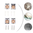 thumbnail image 1 of AURARMLET 2 Sets 8 Pcs Glass Mirror Holder Silver Square for Bathroom Use and Glass Shelves Fixing, 1 of 4