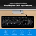 thumbnail image 1 of With Wired Large Print Keyboard White Bold Jumbo Letters Silent Backlit Keyboard with Oversized Characters 104 Keys for The Elder and People with Bad Eye Sight and Vision Ailment, 1 of 7