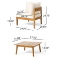 thumbnail image 6 of Burrough Acacia Wood Outdoor 5 Seater Sectional Sofa Chat Set with Cushions, Teak and Beige, 6 of 25