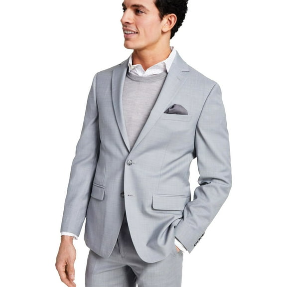 Bar Iii Mens Skinny fit Suit Jacket Blazer 38 R Light Grey Solid