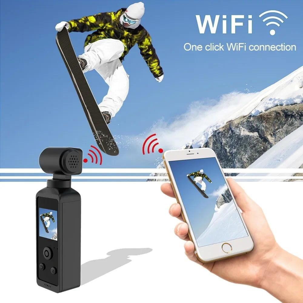 Handheld Gimbal WIFI Camera 4K Sport Action Camera Loop Recording Wearable Lens 270 Degree Rotation Recorder
