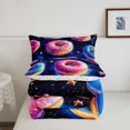 thumbnail image 5 of Manfei Cute Cartoon Donuts Full Size Comforter Sets,Celestial Starry Bedding Comforter Set,Blue Pink,Colorful Stars Reversible,3 Pieces,1 Comforter and 2 Pillowcases, 5 of 7