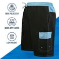 thumbnail image 4 of North 15 Boy's Beach Swim Trunks Shorts with Cargo Pockets-6110B-Blk/Sky-14-16, 4 of 5