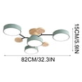 thumbnail image 3 of Ceiling Light Modern Semi Flushs Mount Ceiling Light Nordics Wood Chandelier With Circular Acrylic LED Shade For Living Room Bedroom Dining Room Requires Assemb, 3 of 8