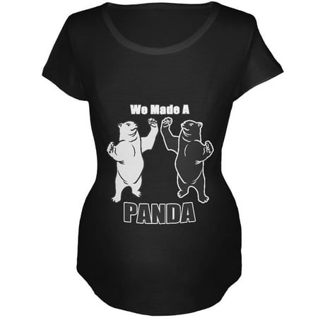 

We Made A Panda Funny Maternity Soft T Shirt Black LG