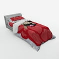 thumbnail image 3 of Ambesonne Pug Bedding Set 4 Pcs, Valentines Inspired Dog, Queen, Red Black Pale Brown, 3 of 3
