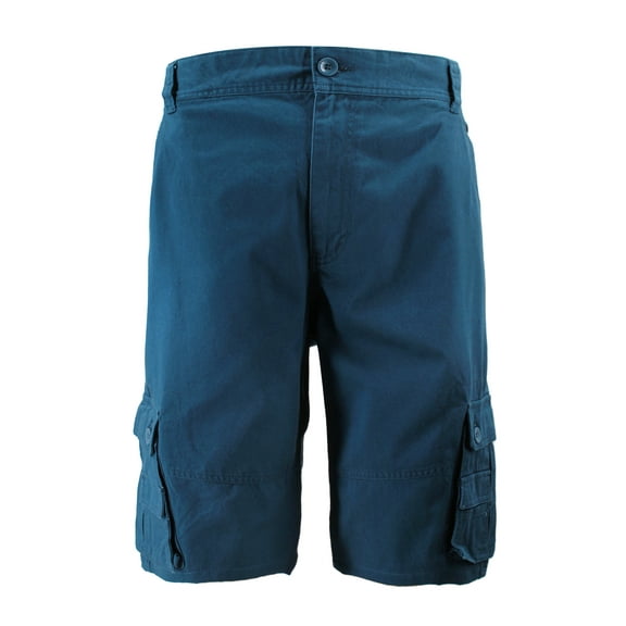 Men's Cotton Relaxed Fit Multi Pockets Casual Outdoor Army Cargo Shorts (Teal, 42)