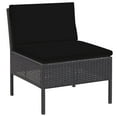 thumbnail image 6 of vidaXL Patio Lounge Set with Cushions Table and Sofas 6 Piece Poly Rattan, 6 of 12