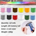 thumbnail image 2 of 12 Rolls Nylon Beading Cord,Coloured Beading Thread String Knotting Cord Rope,Bracelet String Braided Cord Wire for DIY Necklace Bracelet Craft Jewellery Making, 20 m Length, 0.8 mm Diameter, 2 of 7