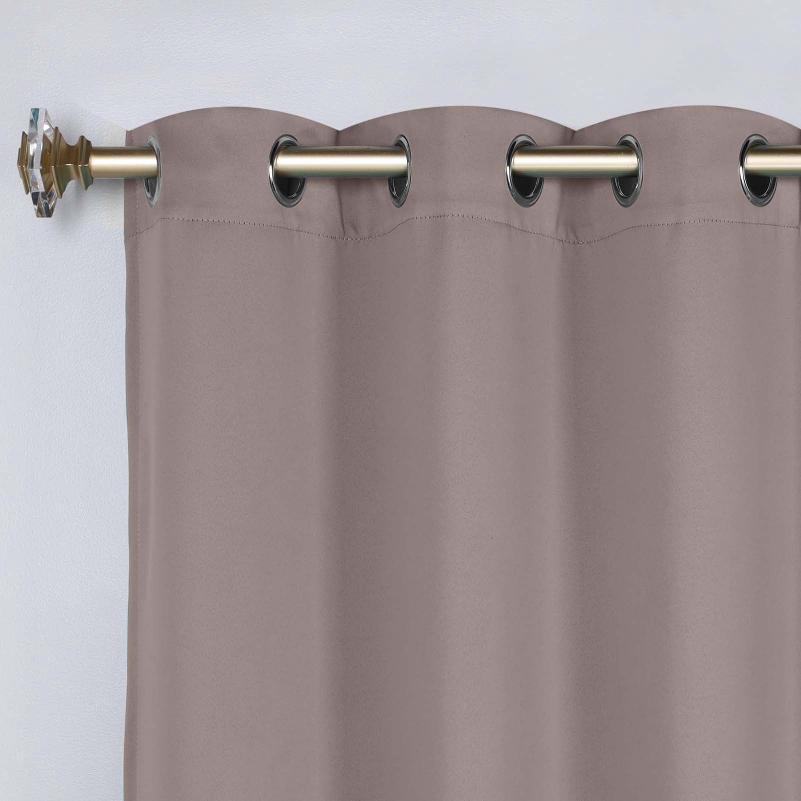 Superior Blackout Solid Light Filtering Grommet Curtain Panel Set, 46" x 84", Taupe