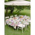thumbnail image 5 of 52x70 Inch Outdoor Tablecloth with Umbrella Hole Zipper Rectangle Easter Rectangular Tablecloths Outside Waterproof Spring Rabbit Ears Eggs Carrots Floral Green Plaid Patio Table Cover for Picnic, 5 of 8