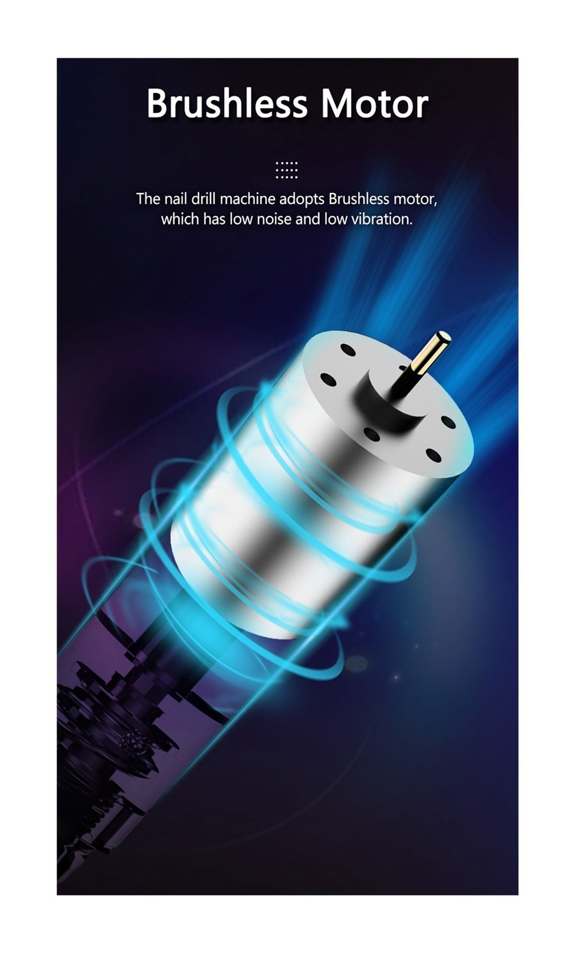 40000RPM Electric Nail Drill Machine, Professional Portable Rechargeable Nail Drill For Acrylic Gel Nails ,Low Noise