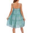 thumbnail image 4 of HKEJIAOI Robes de Sortie pour Femmes Cadeau d'Anniversaire Robe d'Été Léopard Sans Manches Décontractée Économies Liquidation Vert, 4 of 9