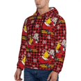 thumbnail image 3 of Naloa Vintage Santa Skiing Red Plaid Men's Casual Hooded Collar Drawstring Hoodies Pullover Sweatshirts Casual Long Sleeve Shirts-4X-Large, 3 of 7