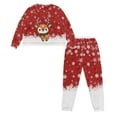 thumbnail image 3 of DISNIMO Deer Snowflake Printed Pajama Set for Women Christmas 2 Piece Lounge Set Long Sleeve Top and Long Pants Set Casual Loose Loungewear Sleepwear, 2XL, 3 of 7