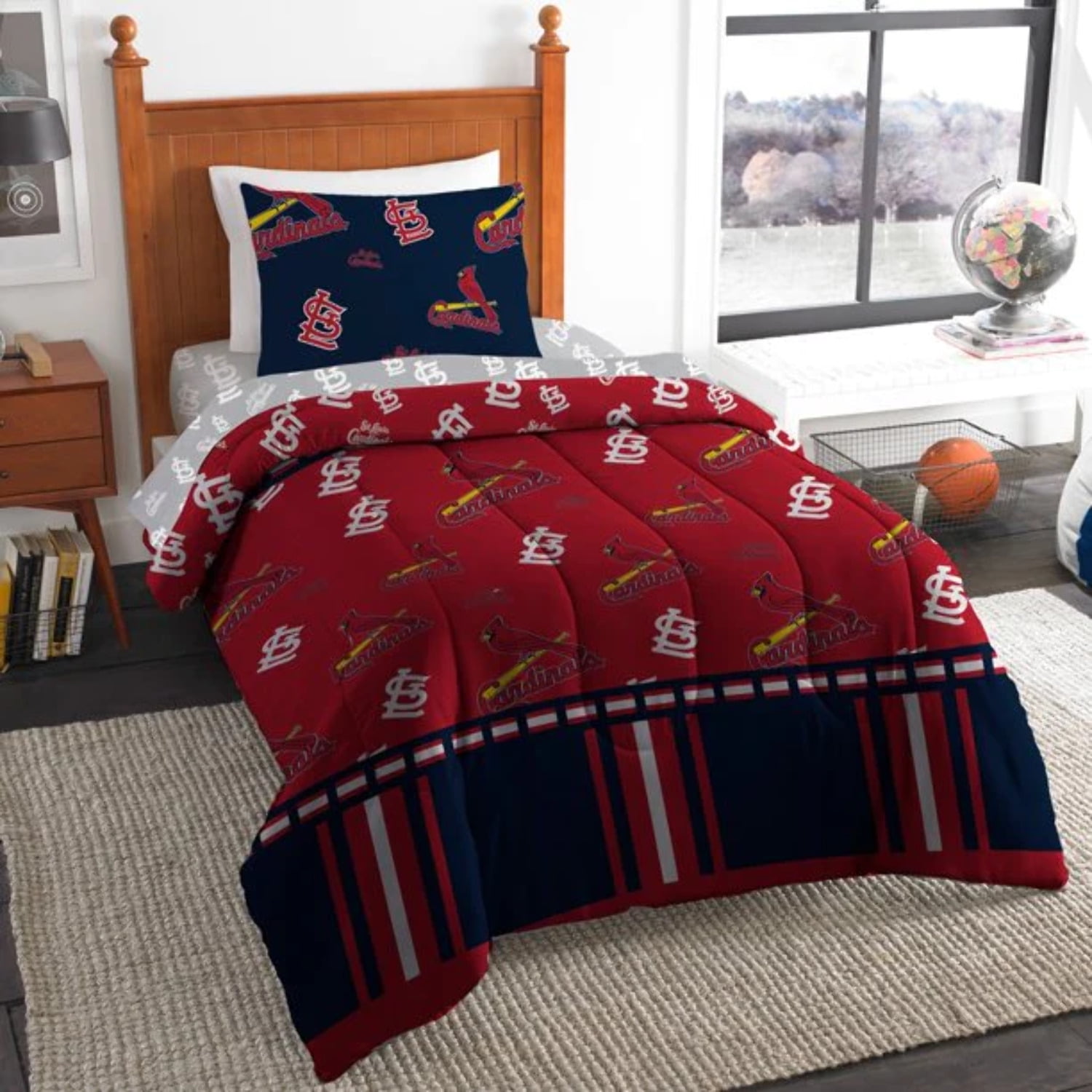 The Northwest Company St. Louis Cardinals 4-Piece Twin Bed in a Bag Set 