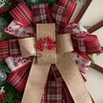 thumbnail image 4 of Vintage Red Wagon Wheel Christmas Wreath, 15.7 Inch Farmhouse Holiday Decor with Pine Cones & Berry Clusters, Rustic Xmas Wreath for Front Door, Wall, and Porch, 4 of 6
