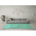 thumbnail image 3 of Ahgly Company Indoor Square Persian Turquoise Blue Traditional Area Rugs, 8' Square, 3 of 4