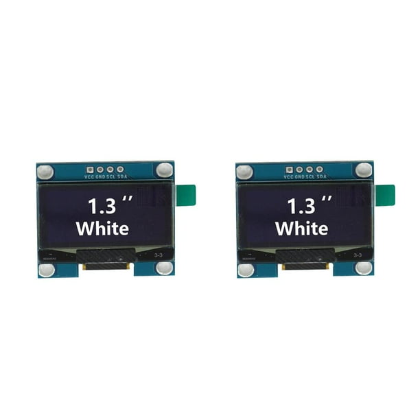 Módulo OLED Bearachild Pantalla LED Dispositivo de Visualización Blanco TIERRA 2Conjunto