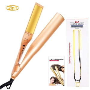 Jinsinto Twist Straightening Curling Iron,2 in 1 Hair Straightener and Curler with 5 Temp for All Hair Types,Straightening Flat Iron