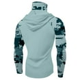 thumbnail image 3 of Mlqidk Men's Fishing Shirt Long Sleeve UPF 50+ Sun Hoodie with Hood Cooling Spf Shirts Lightweight Quick-Dry Hoodies with Face Mask Mint Green L, 3 of 4