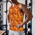 thumbnail image 5 of Lsque Autumn Maple Leaf Pile Pattern Mens Tank Tops Muscle Athletic Quick Dry Sleeveless Workout Fitness T Shirts Beach Tank Top, Loose-fit Sleeveless Shirt for Men-3X-Large, 5 of 7