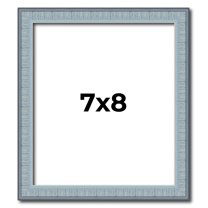 7x8 Frame Blue Scuffed Farm Board Solid Wood Picture Frame Width 0.75 Inches | Interior Depth 0.5