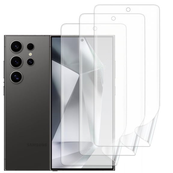Matte Screen Protector for Samsung Galaxy S24 Ultra 5G - Anti Glare - HD Clear TPU Protective Hydrogel Flim,Anti Fingerprint Support Fingerprint Unlock Case Friendly for Samsung S24 Ultra,3 Pack