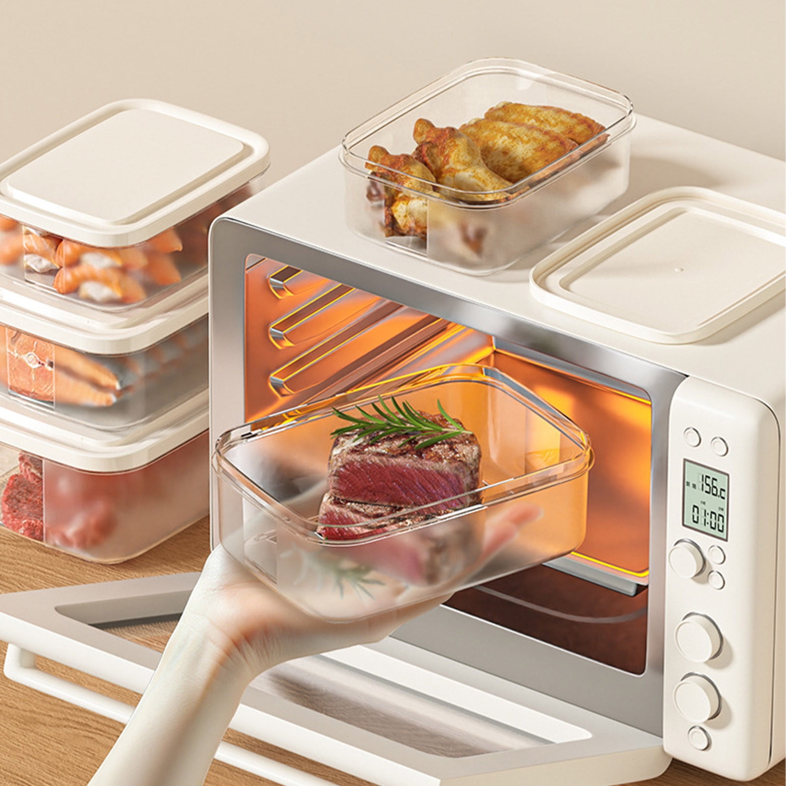 15Pcs Airtight Food Storage Containers, Vacuum Seal, Food Saver, Fresh & Save Keeper, Preserve & Marinate, Airtight, Reusable, Nestable Lids, BPA-Free, Microwave, Freezer, Fridge, Dishwasher Safe