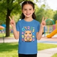 thumbnail image 4 of XEGLSBU Girls Shirts Size 8 Cute Kids Graphic Print Short Sleeve T Shirt Casual Crew Neck Tee for Girls Boys Youth Blend Top Light Blue Size 2-3 Years, 4 of 6