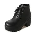 thumbnail image 5 of Akiihool Women's Ankle Boots Women's Platform Ankle Boots Elastic Heel Booties Lug Sole Non-Slip Shoes (Black,8.5), 5 of 5