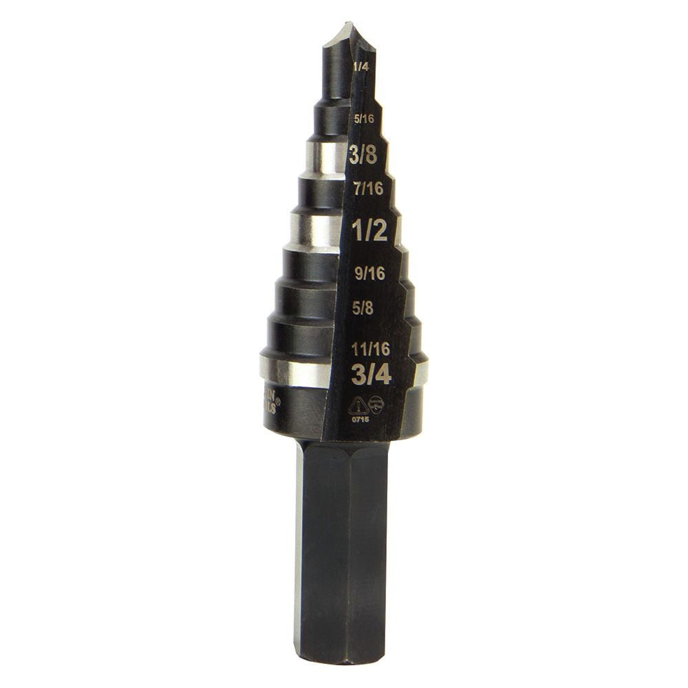 Klein Tools High Speed Steel Double Flute Step Drill Bit 1 pc