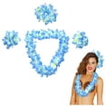 thumbnail image 2 of BNNG 4 Pcs Hawaiian Flower Lei Hula Necklace Garland Headband Wristbands Wedding Decorations Beach Tropical Party Supplies Hawaiian Necklace Tropical Luau Hawaii Wreaths Silk Flower, 2 of 4