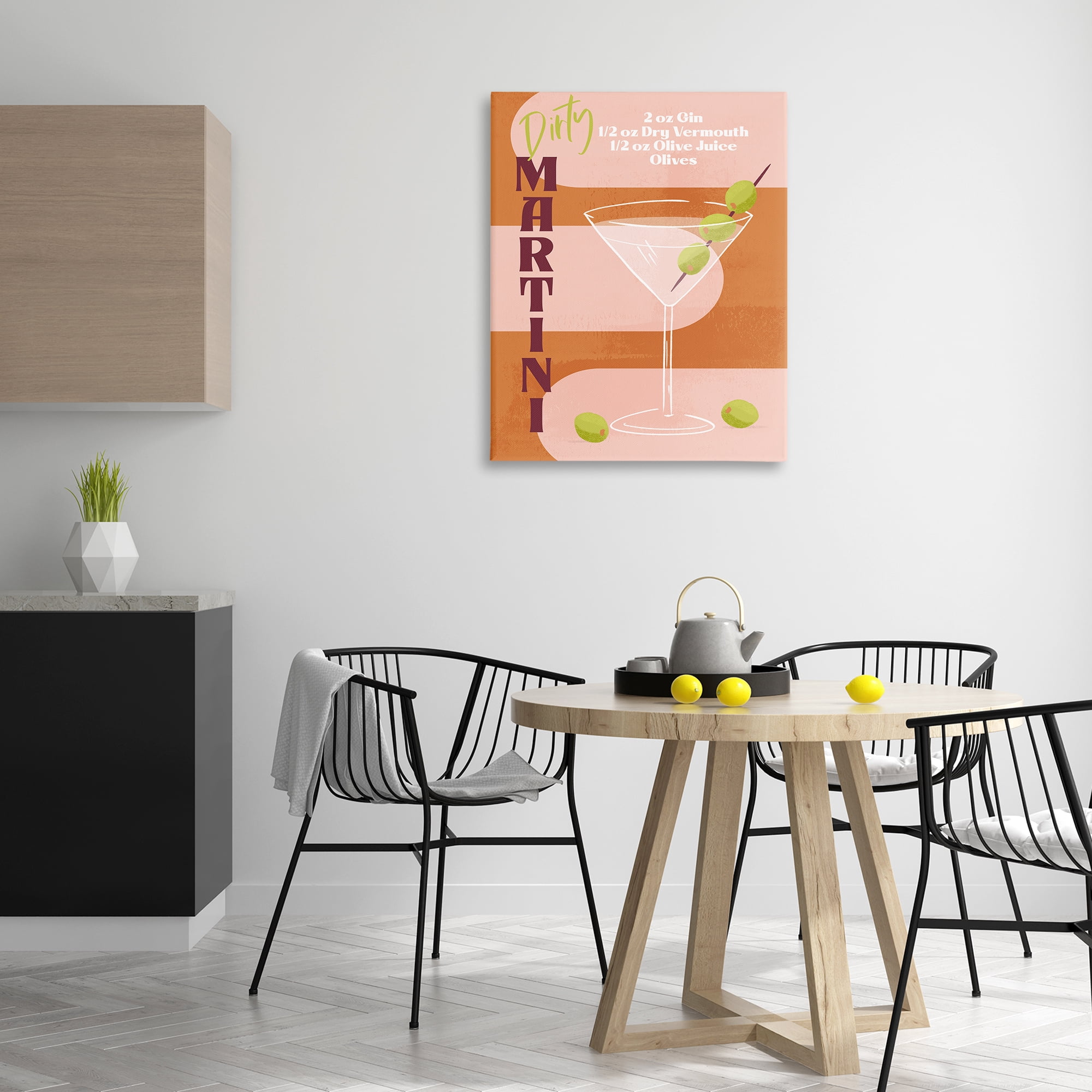 Stupell Industries Retro Dirty Martini Recipe Food & Beverage Painting Wrapped Canvas Art Print Wall Art, 30 x 40