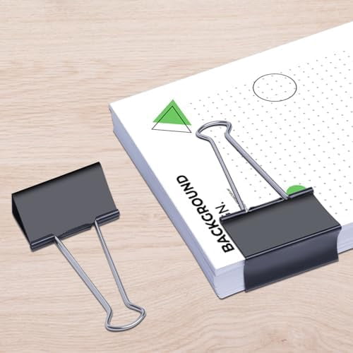 Quivanta Jumbo Binder Clips 3 inch (6 Pcs), Extra Large Binder Clips Giant for Office Supplies