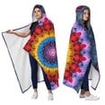 thumbnail image 2 of Wearable Blanket,Colorful Tie Dye Floral Mandala Pattern Hooded Wearable Flannel Blanket for Adults & Teens,Winter Poncho Shawl Wrap Cape Cozy Anti-Pill,50"x60", 2 of 5