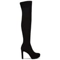 thumbnail image 3 of NINE WEST Womens Black 1" Platform Goring Padded Gotcha Round Toe Stiletto Zip-Up Heeled Boots 6 M, 3 of 4