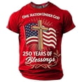 thumbnail image 4 of Kids 250 Anniversary USA Shirts Casual Stretchy Patriotic T-Shirt Comfortable Regular Fit Short Sleeve Independence Day Tops, 4 of 4